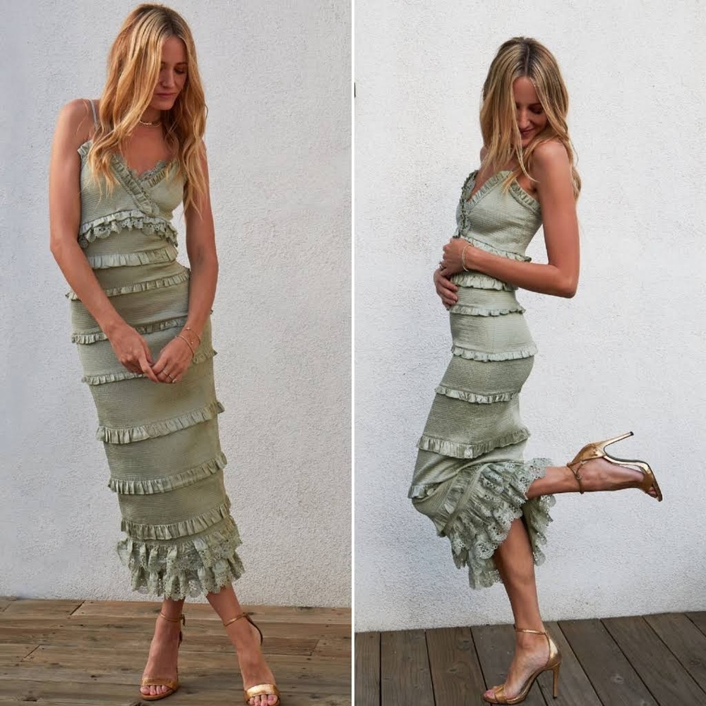 V. Chapman The Narcisse Dress in Sage
